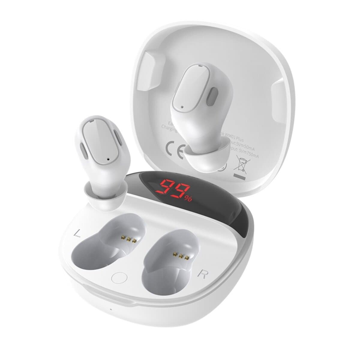 Беспроводные наушники Baseus Encok WM01 Plus True Wireless Earphones BT5.0 800mAh White (NGWM010002)