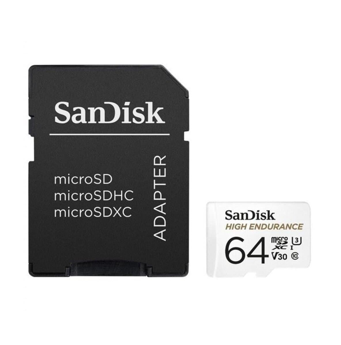Карта пам'яті SanDisk Max Endurance microSDXC UHS-1 U3 64Gb Class 10 V30 R100Mb/sW40Mb/s adapterSD (SDSQQVR-064G-GN6IA)