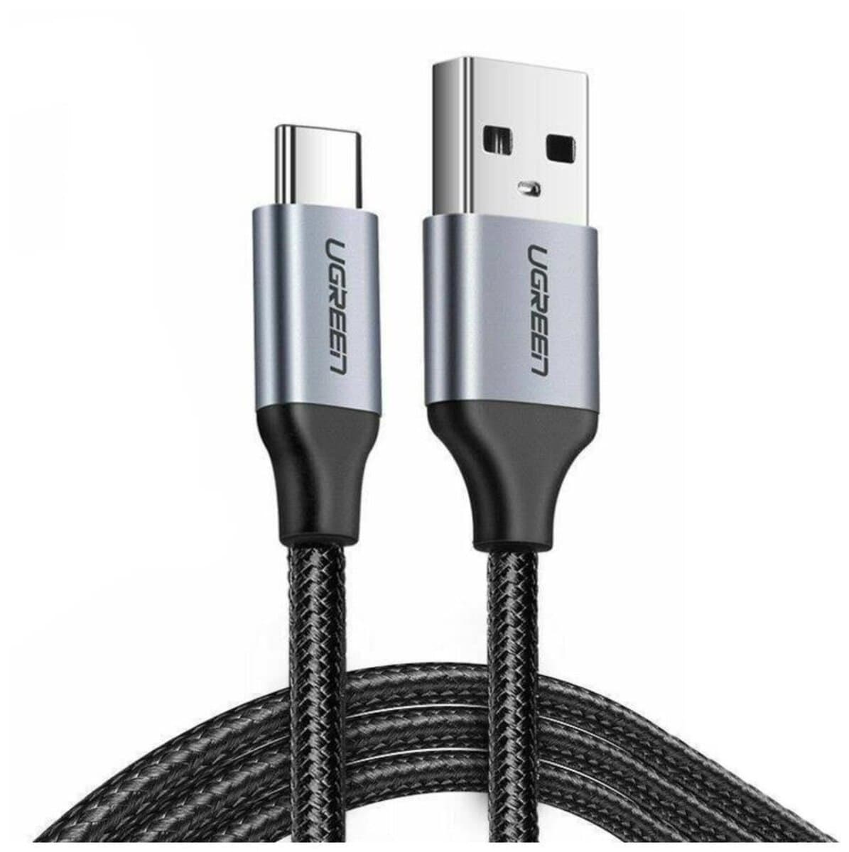 Кабель UGREEN US288 USB-A 2.0 to Type-C Cable Nickel Plating Aluminum Braid 2m 3A 18W Black (UGR-60128)