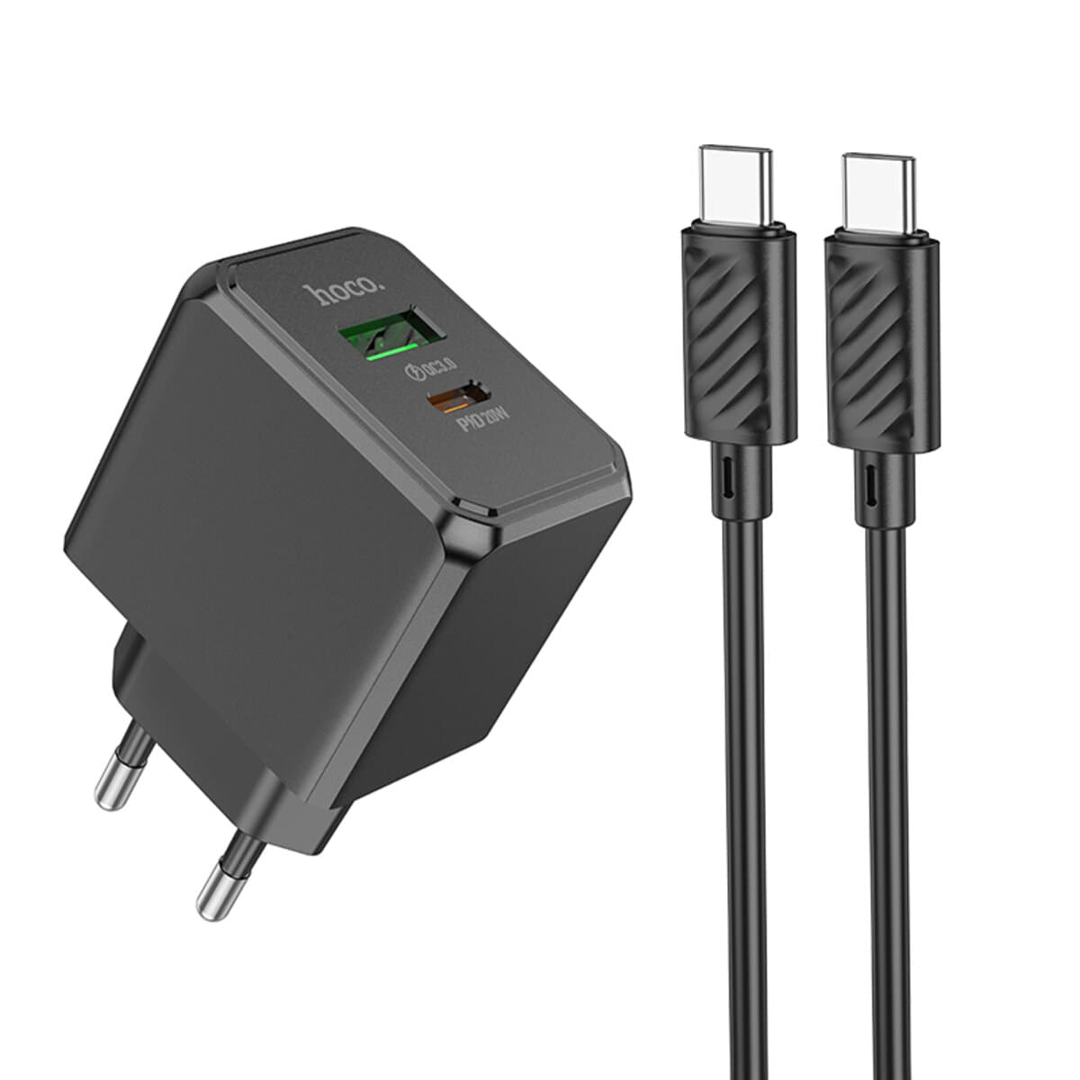 Зарядное устройство HOCO CS14A Ocean PD20W+QC3.0 3A charger set Type-C to Type-C cable Black