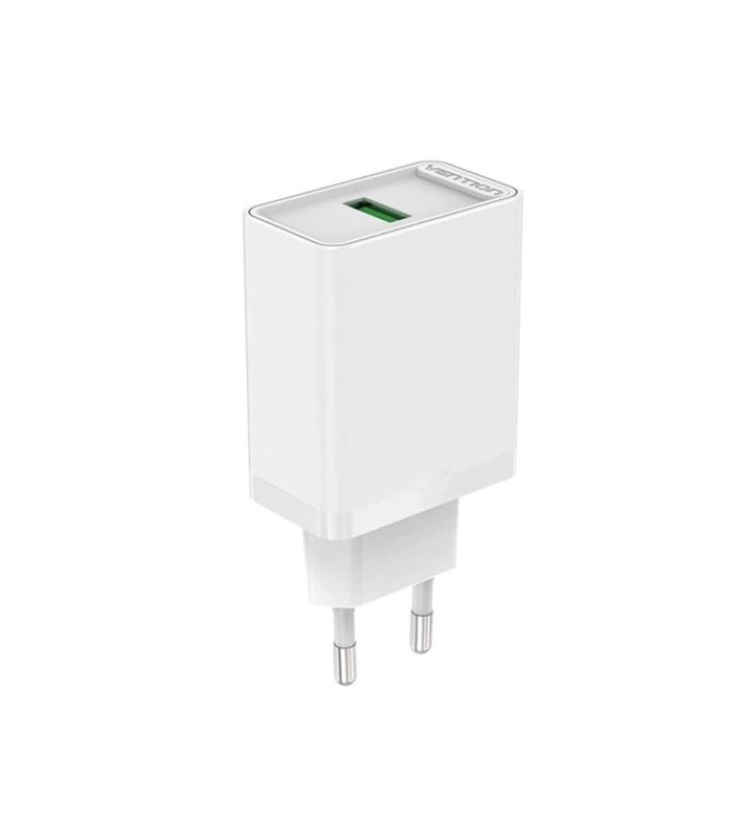 Зарядний пристрій Vention 1-port USB Wall Charger 12W EU-Plug 2.4А White (FAAW0-EU)