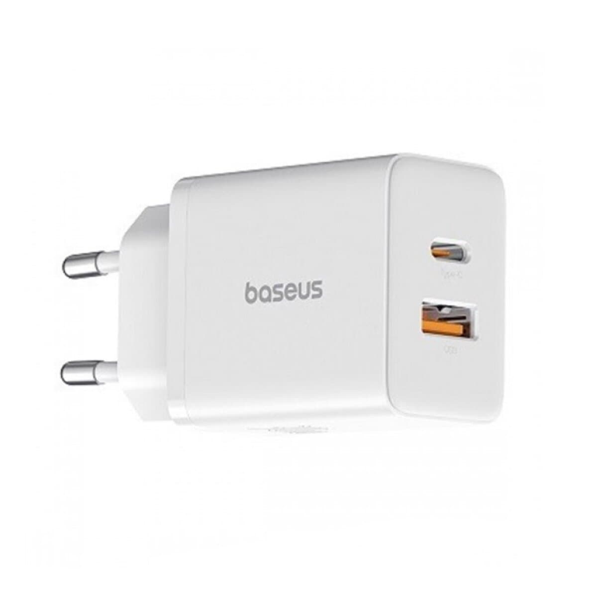 Зарядний пристрій Baseus Cube Fast Charger Type-C+USB 30W EU Moon White (P10111404213-00)