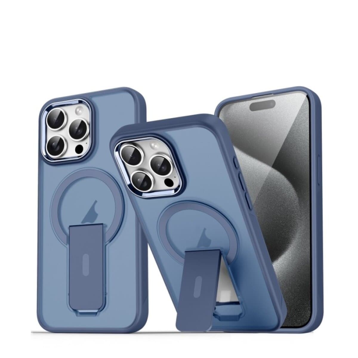 Защитный чехол-накладка Cosmic Magnetic Stand для Apple iPhone 15 Pro Max Blue (MagStand15PMBlue)