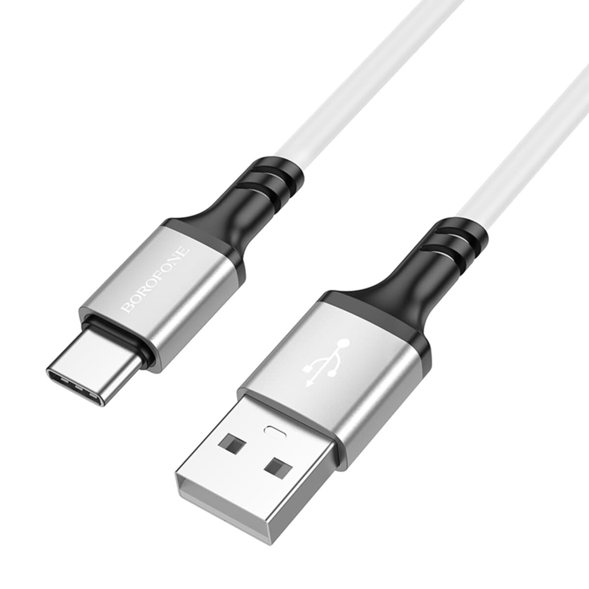 Кабель BOROFONE BX83 USB to Type-C Famous silicone charging data cable 1m 3A White
