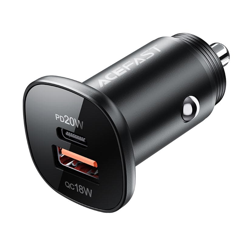 Автомобільний зарядний пристрій ACEFAST B1 mini 38W USB+Type-C metal car charger Black