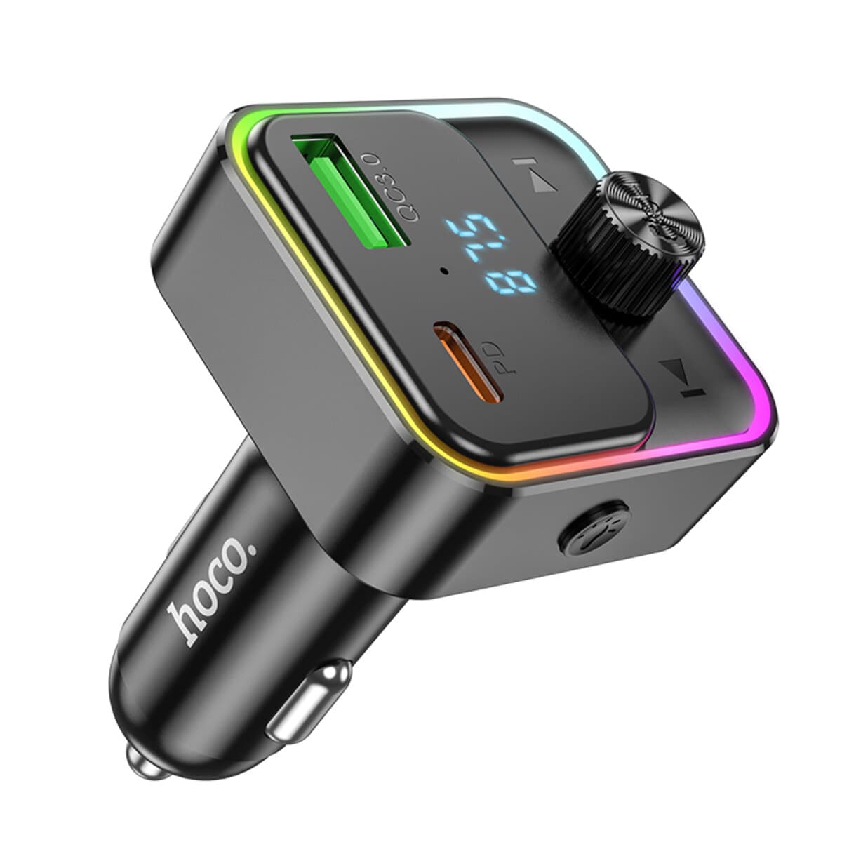 Автомобильный FM-трансмиттер ресивер HOCO E81 Fantasy PD30W+QC3.0 car BT FM transmitter Black