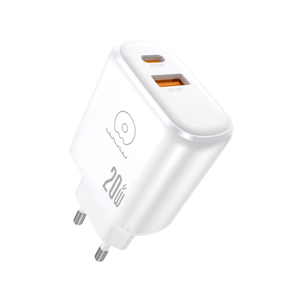 Зарядний пристрій WUW C276 1xType-C 1xUSB PD20W+QC18W 3A White