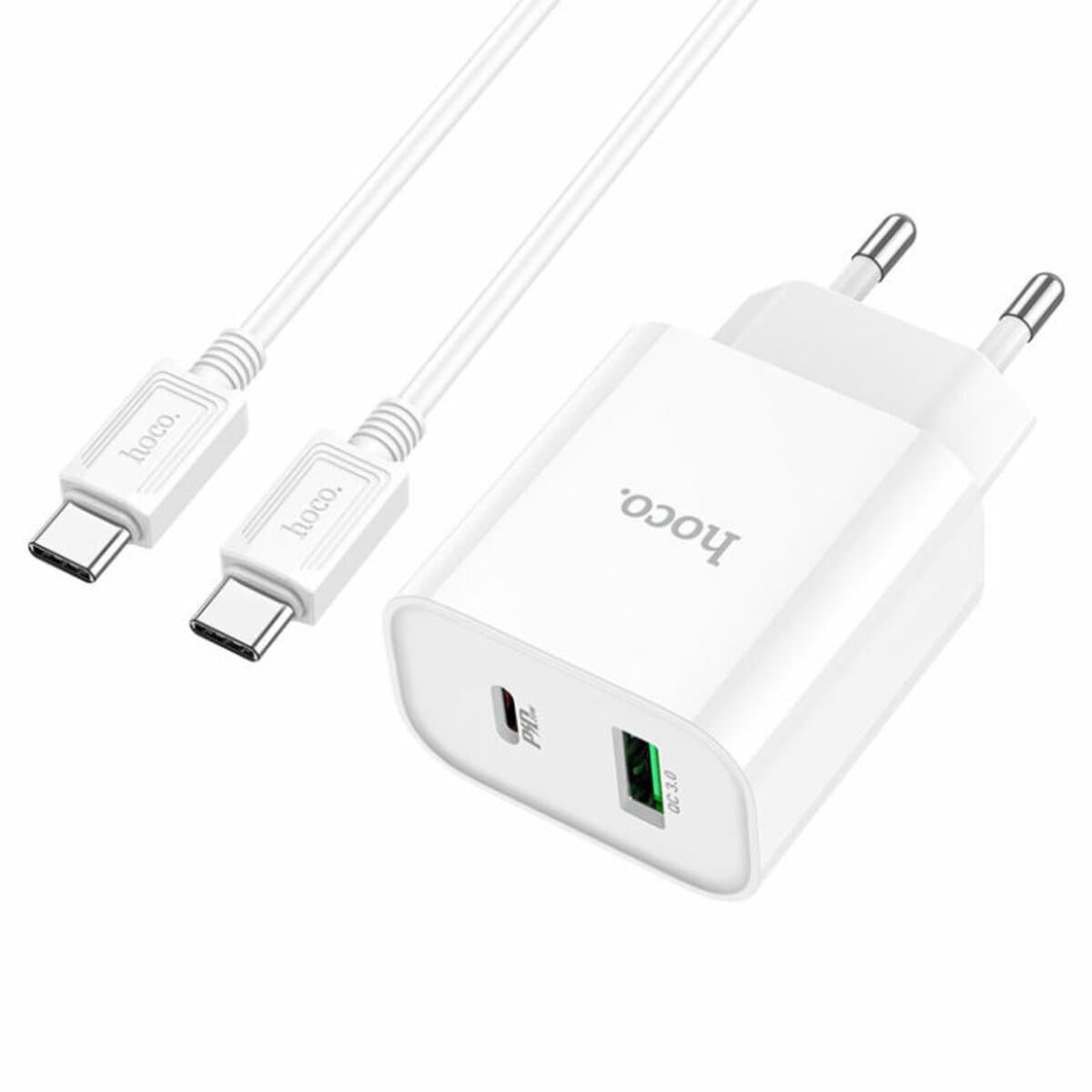Зарядний пристрій HOCO C80A Plus Rapido PD 20W QC3.0 Charger Set Type-C to Type-C cable White