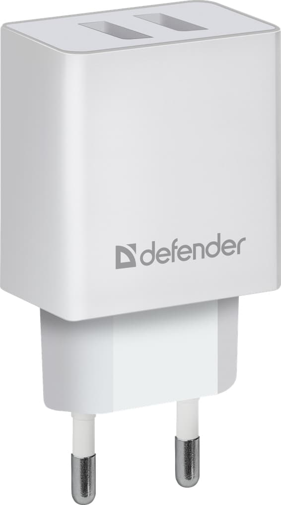 Зарядний пристрій адаптер Defender UPA-22 2xUSB-A 2.1A White (83580)