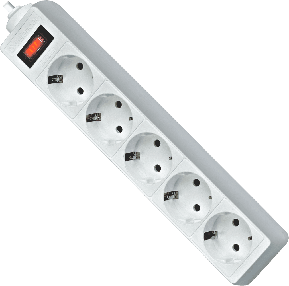 Мережевий фільтр подовжувач Power filtr 1.8м Defender ES 5 розеток White (99481)
