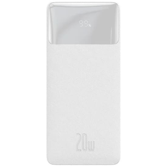 Powerbank павербанк УМБ Baseus Bipow 20000mAh 20W MicroUSB 2xUSB 1xType-C In/Out PD3.0 QC3.0 White (PPBD050302)