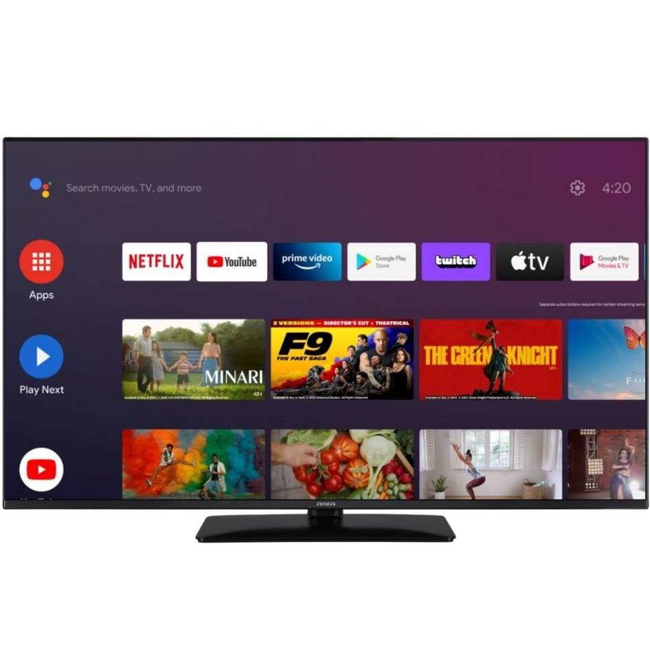 Телевізор TV 50 AIWA UHD DLED T2 Android 11 2 x 10W Dolby Digital VGA HDMI Wi-Fi Black (50AN7503UHD)