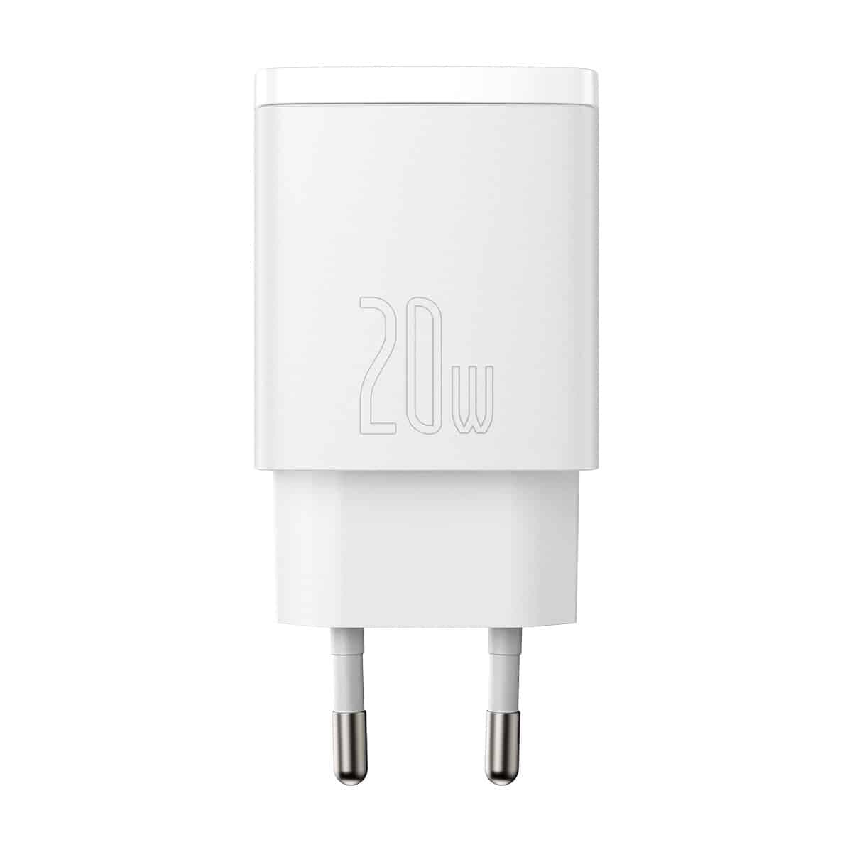 Зарядное устройство Baseus Compact Quick Charger 1xUSB 1xType-C 20W EU White (CCXJ-B02)
