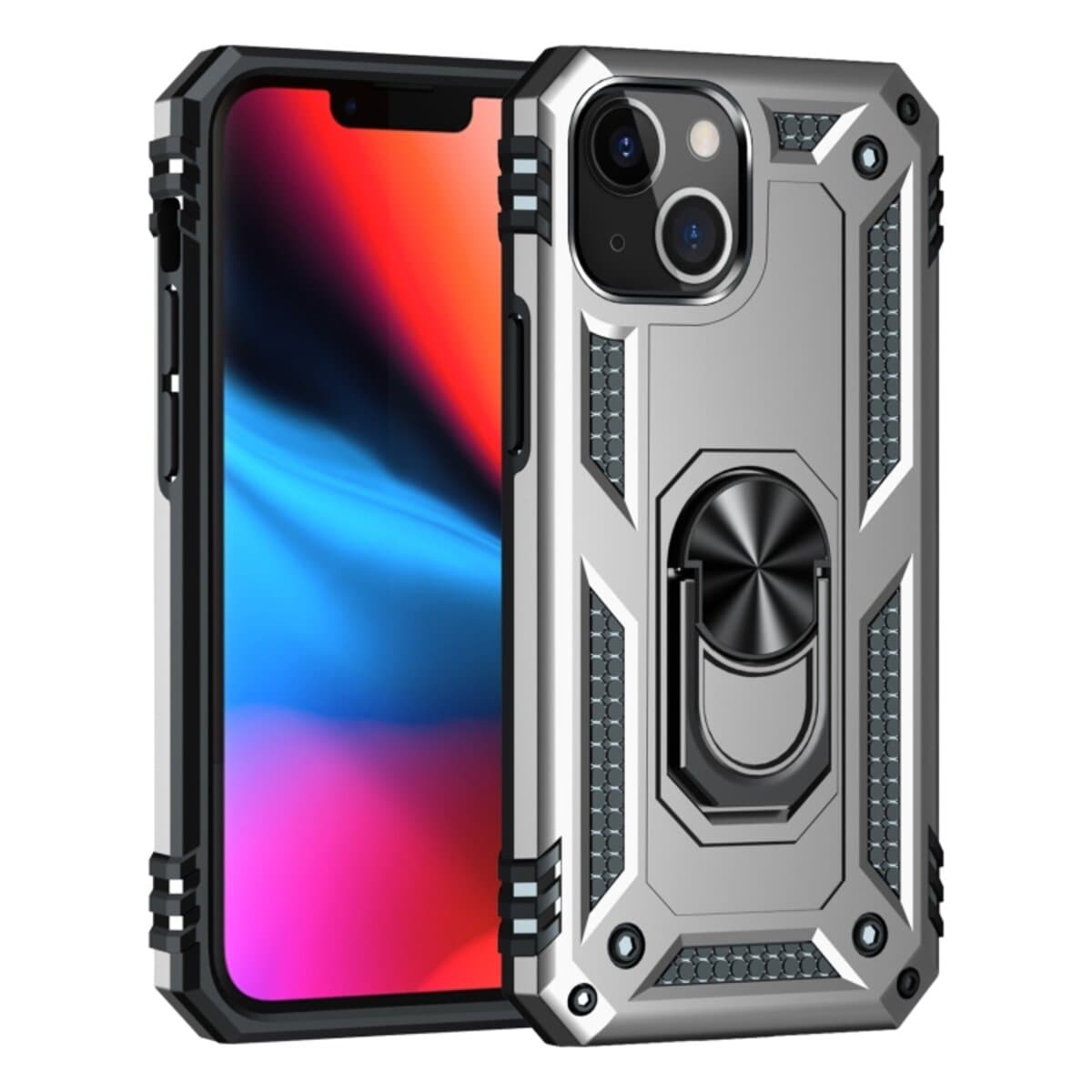 Защитный чехол-накладка Cosmic Robot Ring для Apple iPhone 14 Silver (Roboti14Silver)