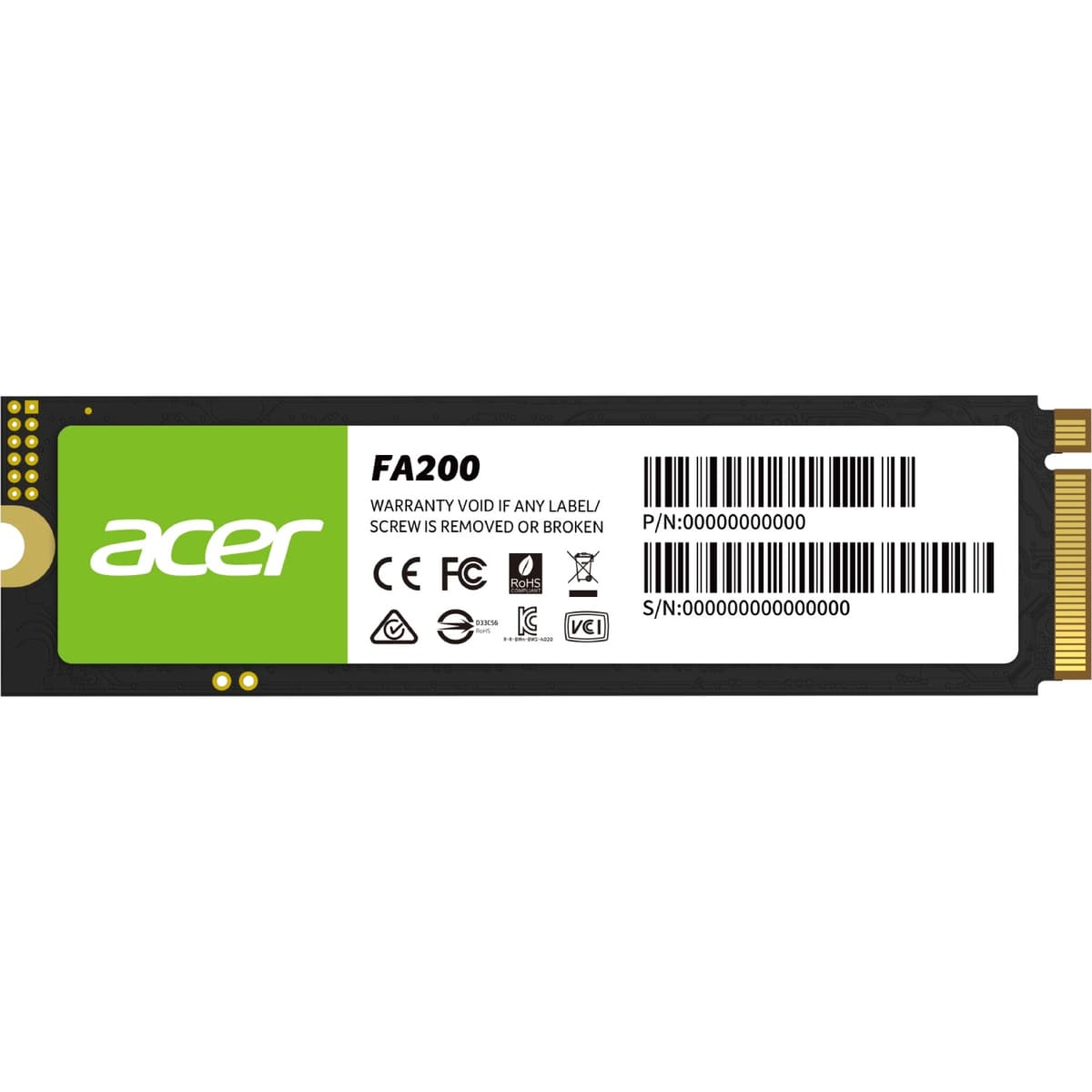 Твердотельный накопитель SSD Acer FA200 2Tb M.2 2280 PCIe Gen 4x4 NVMe 2.0 3D NAND Retail (BL.9BWWA.125)
