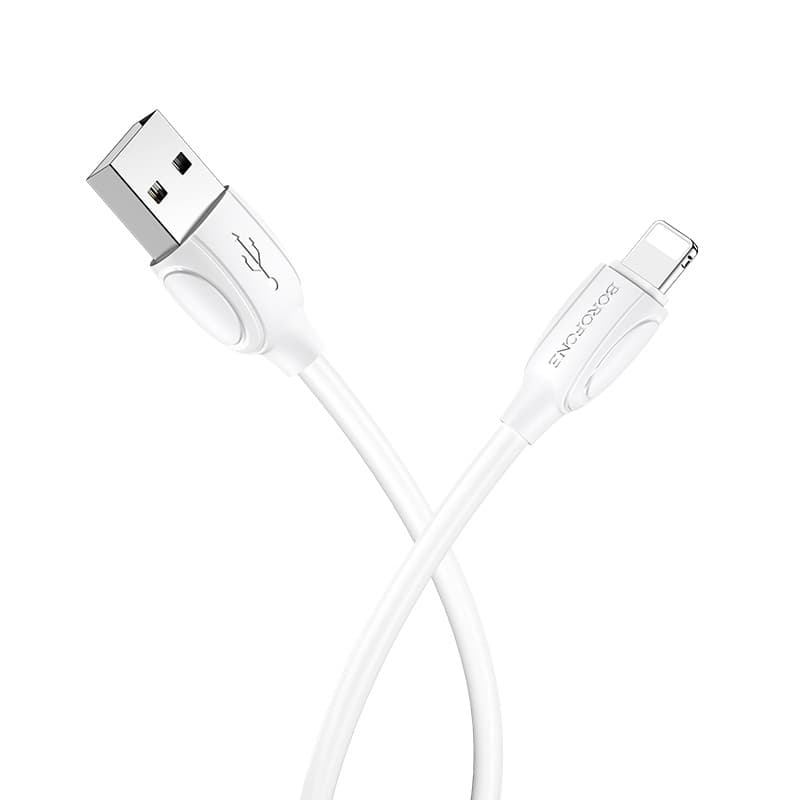 Кабель BOROFONE BX19 USB to Lightning 2.4A 1m PVC TPE connectors White