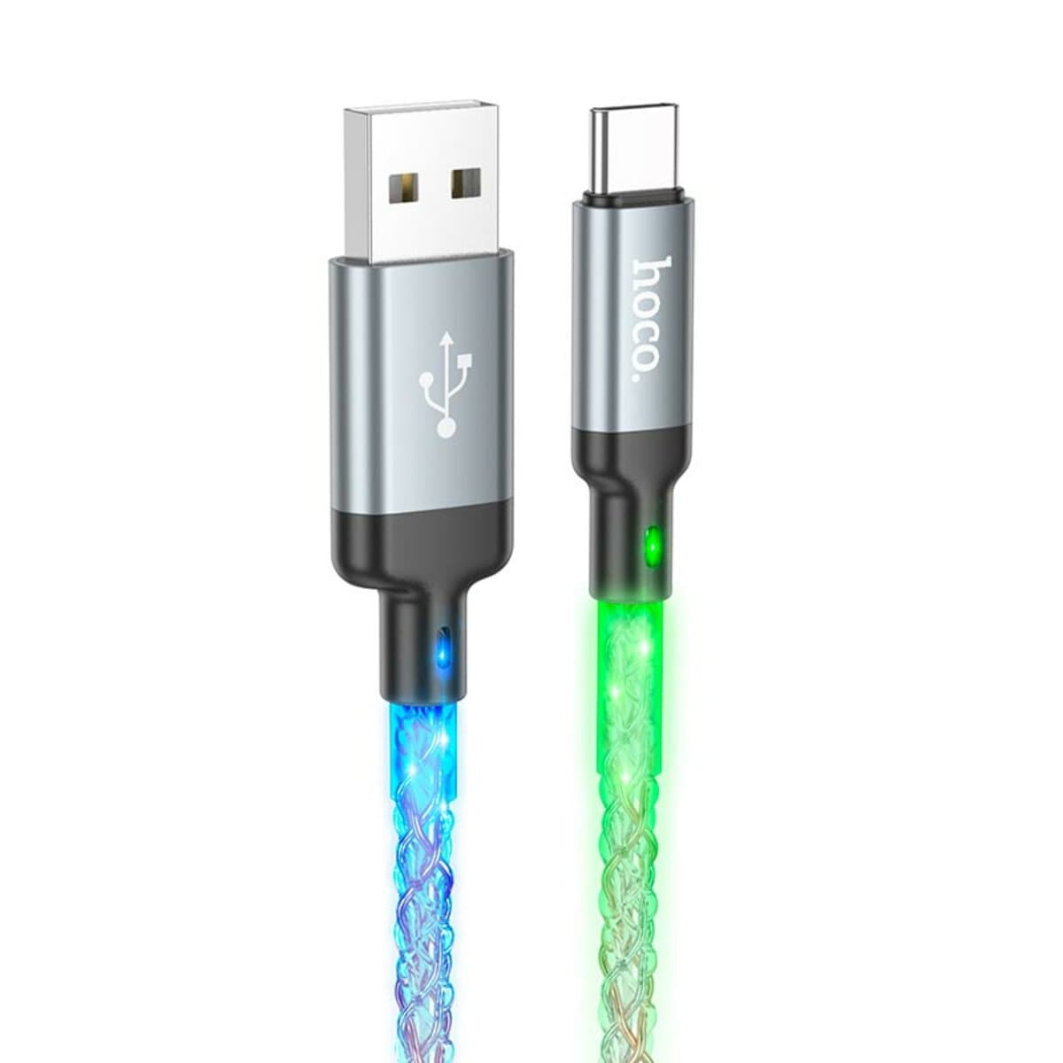 Кабель HOCO U112 Shine charging data cable USB to Type-C 1m 3A Grey