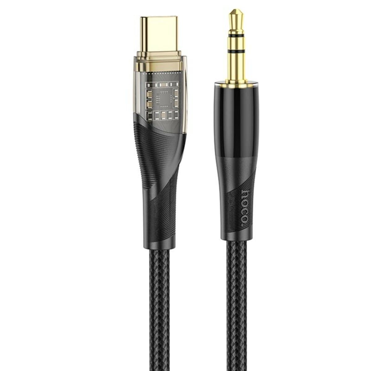 Аудіо-кабель HOCO UPA25 Transparent Discovery Edition AUX 3.5 to Type-C Digital Audio Conversion Cable Black