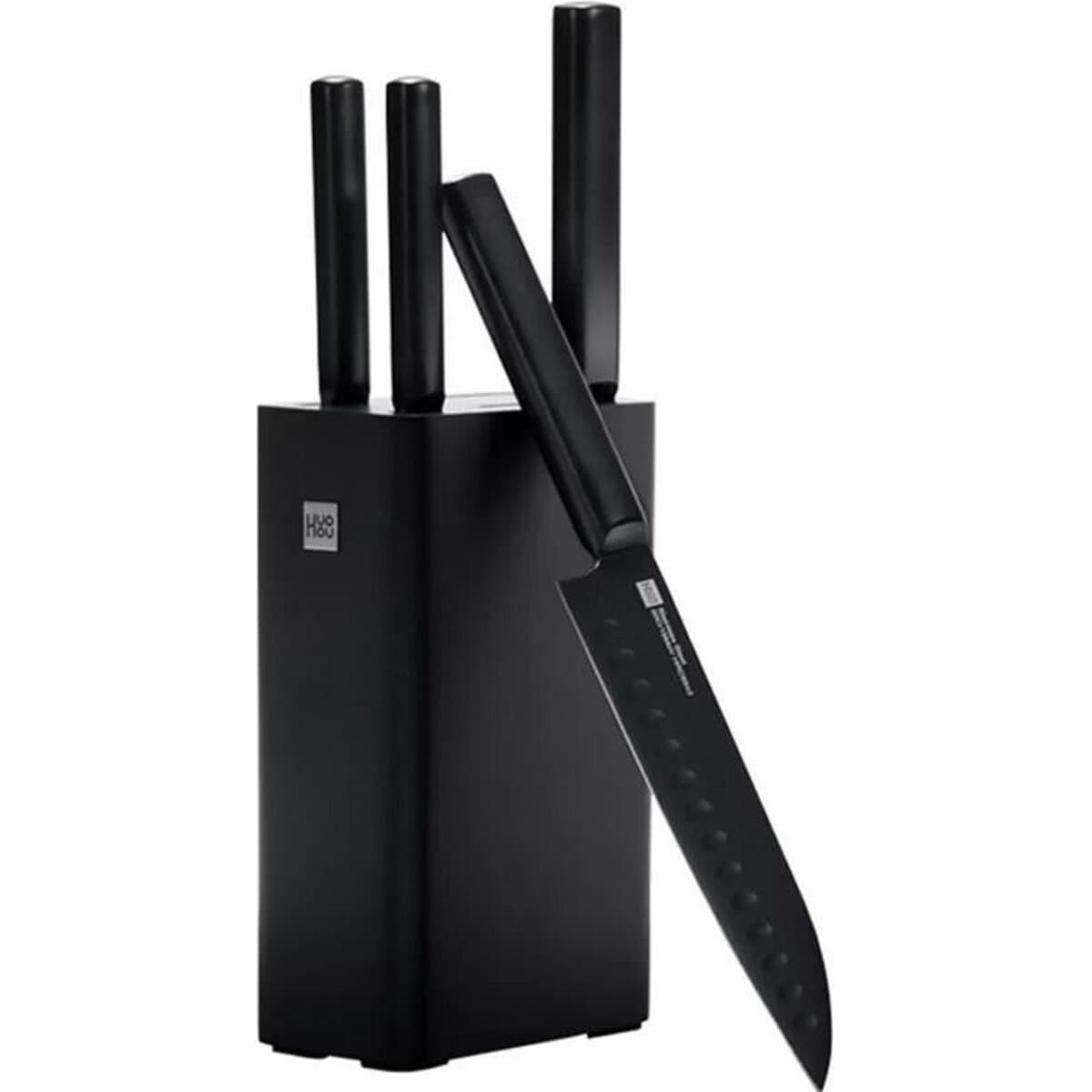 Набор ножей HuoHou Set of Knives with Stand 4 ножа сталь Black (HU0076)