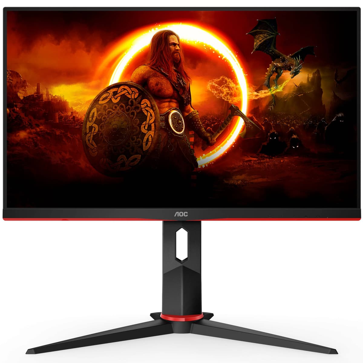 Монітор TFT 23.8" AOC QHD IPS 165Hz 1ms HDMI DP HAS Pivot Black-Red (Q24G2A/BK)
