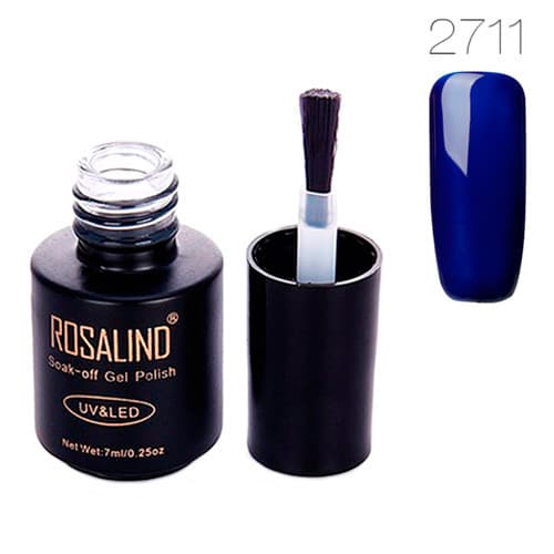 Гель-лак для нігтів манікюру Rosalind 7мл шелак для UV LED 2711 Dark Blue (312632)