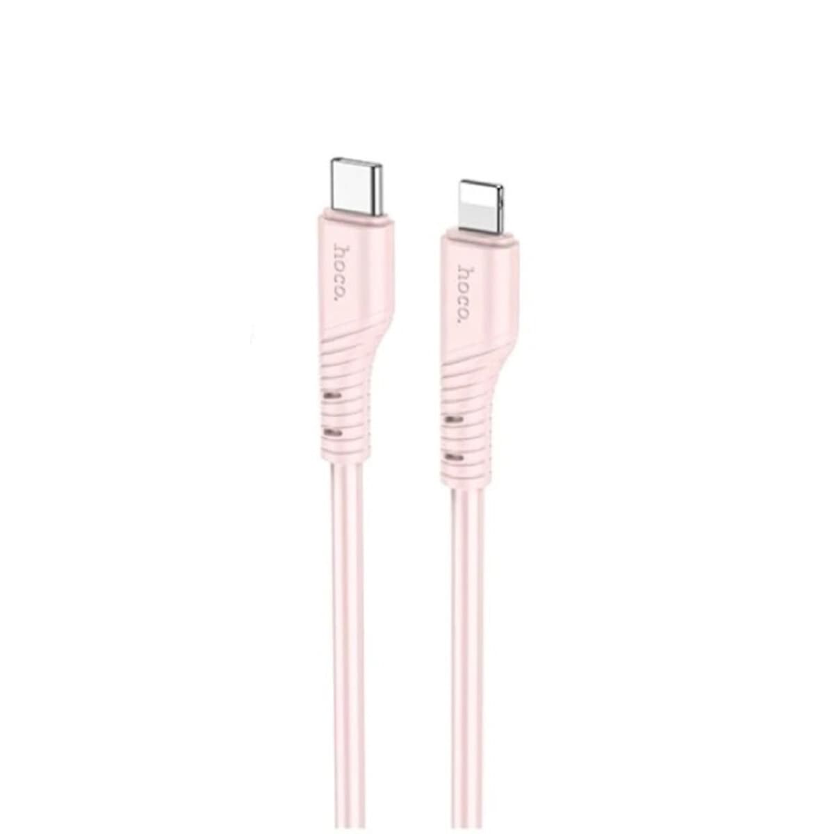 Кабель HOCO X97 Crystal color Type-C to Lightning 1м PD silicone charging data cable Light Pink