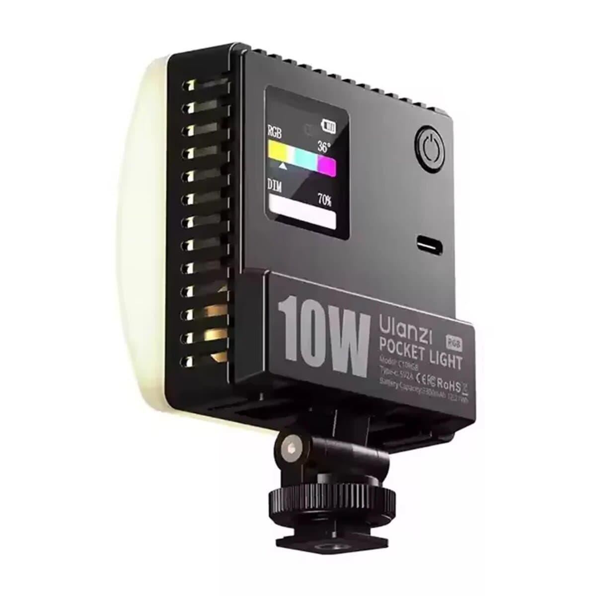 Бездротове накамерне світло Ulanzi C01RGB 10W Pocket light 3300mAh 1/4 Black (L205)