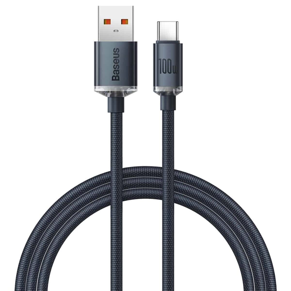 Кабель Baseus Crystal Shine Series Fast Charging Data Cable USB to Type-C 100W 1.2m Black (CAJY000401)