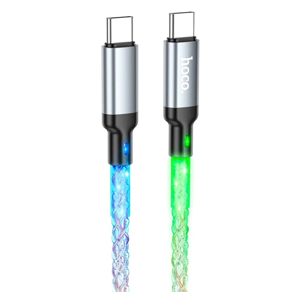 Кабель HOCO U112 Shine Type-C to Type-C 60W charging data cable 1m 3A Grey