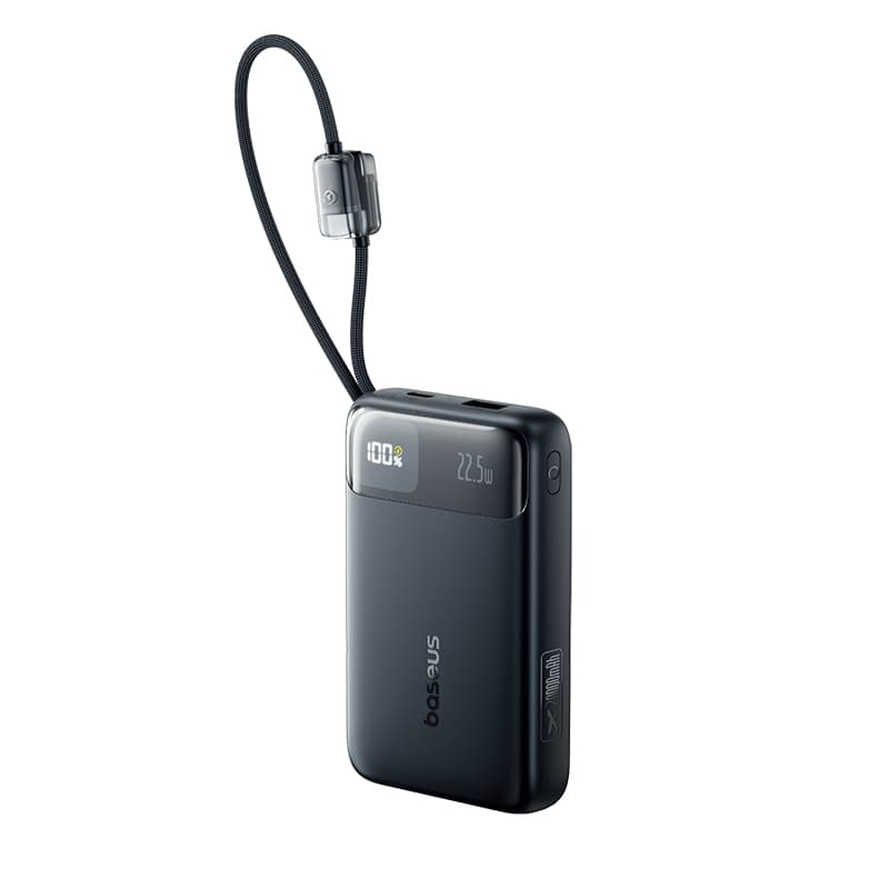 Powerbank павербанк УМБ Baseus EnerFill FC11 Digital Display with Dual Built-in Cables 20000mAh 22.5W Black (E0027S04)