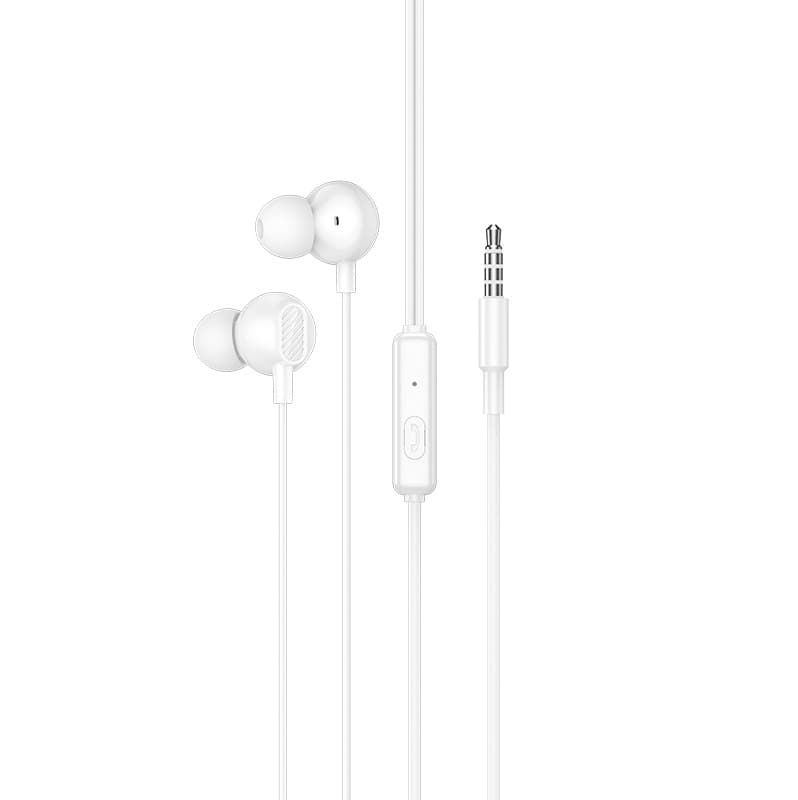 Дротові навушники HOCO M117 Victory universal earphones with microphone 3.5mm 1.2m White