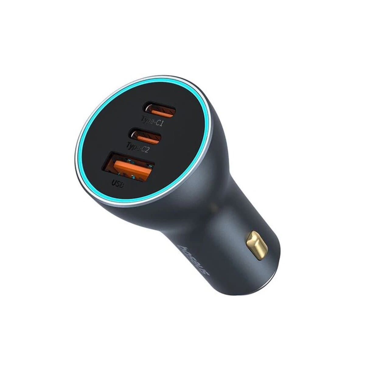 Автомобильное зарядное устройство Baseus Golden Contactor Pro GaN Fast Charging Car Charger 1xUSB 2xType-C 65W Grey (C00035202841-00)