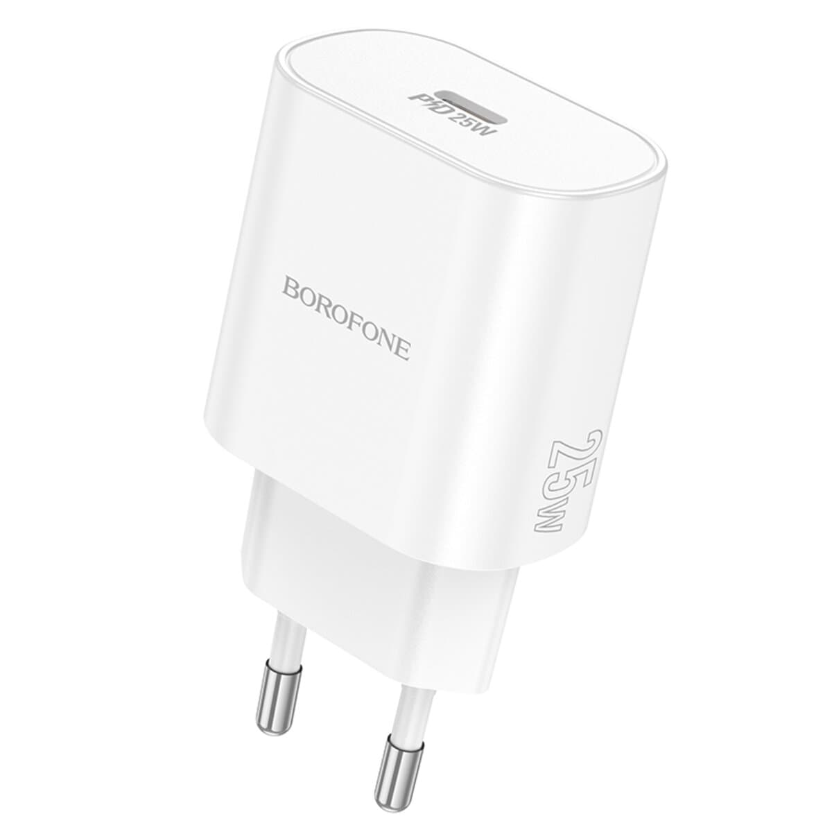 Зарядний пристрій BOROFONE BA82A Platinum single port PD25W charger Type-C EU White