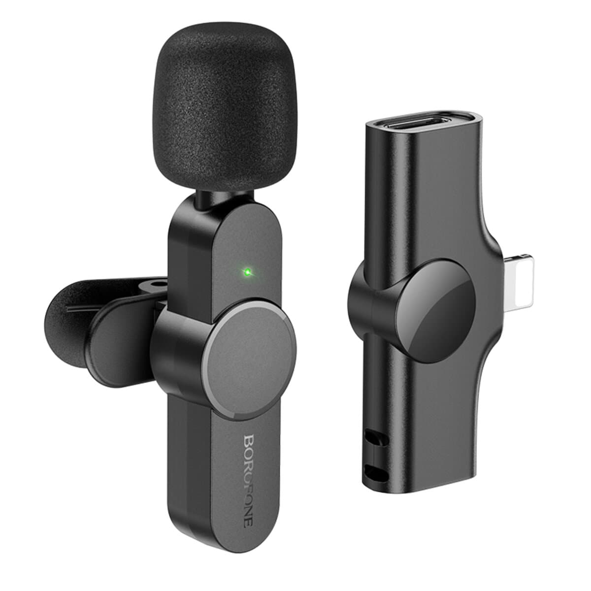 Мікрофон-петличка BOROFONE BFK12 Trophy lavalier Lightning Wireless Digital Microphone 70mAh BT Black