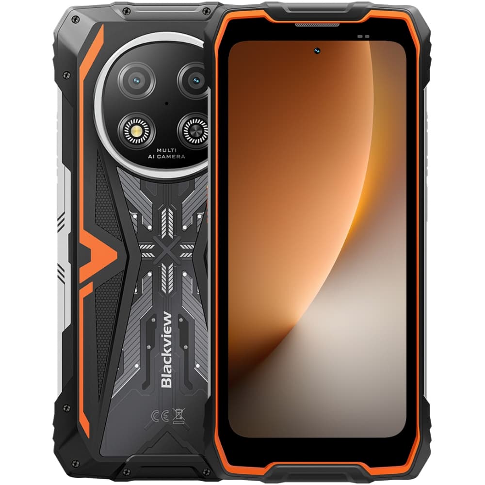 Смартфон Blackview ROCK 2 6.67'' HD+ 8GB/256GB T8100 15000mAh 16+13Мп IP69K Black-Orange (ROCK_2_8_265_OR)