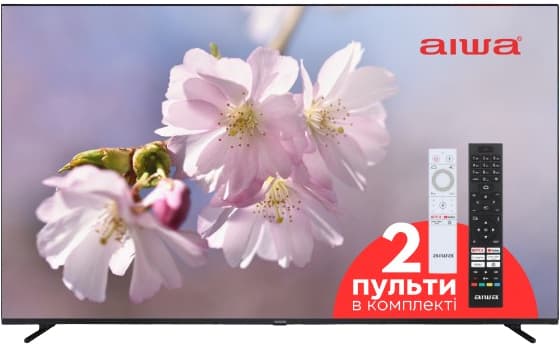 Телевізор TV 65 AIWA UHD DLED T2 Android 11 2 x12W Dolby Digital HDMI Wi-Fi VESA 400x200 M6 Black (65AN7003UHD)