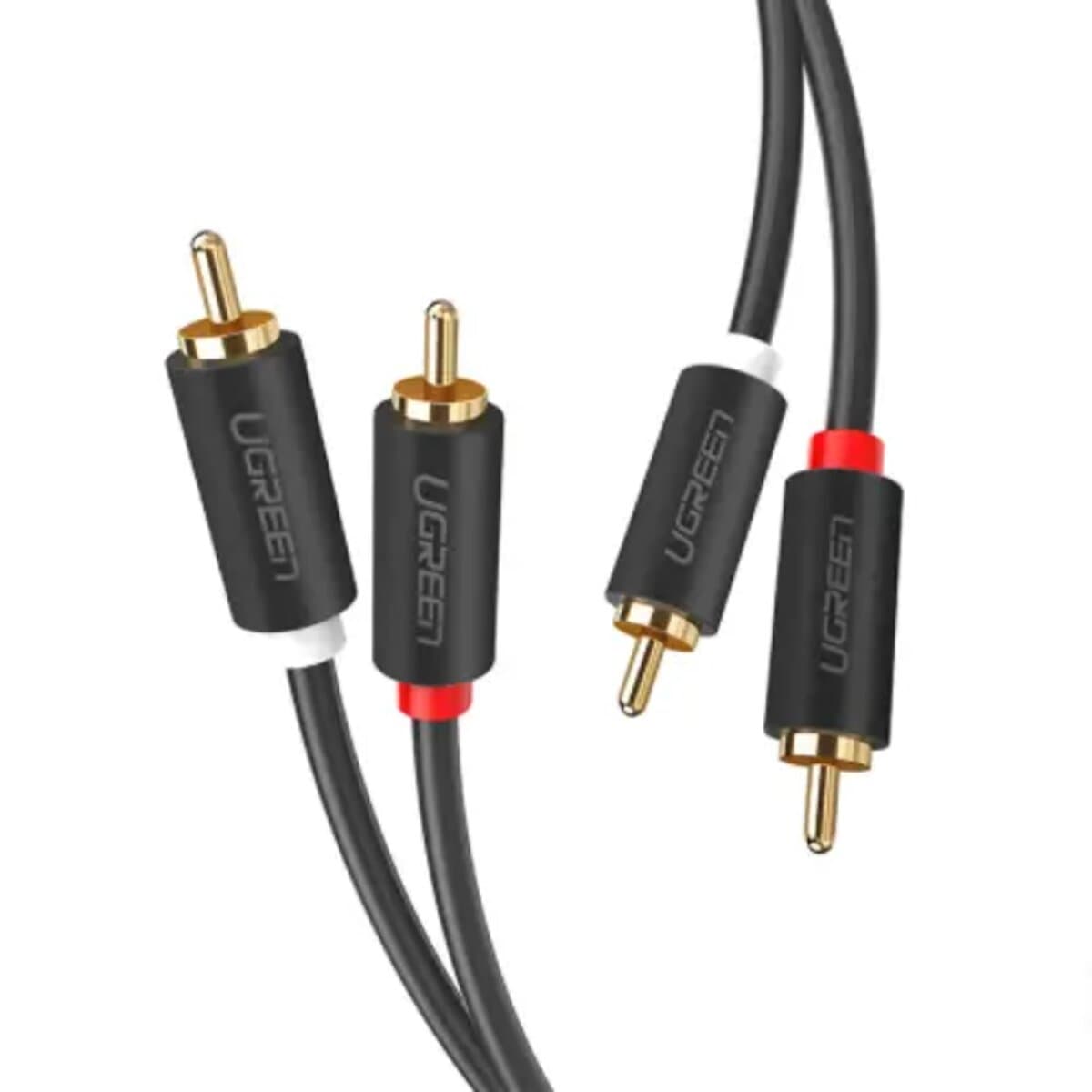 Аудіо кабель UGREEN AV104 2RCA Male to 2RCA Male Cable 1m Black (UGR-30747)