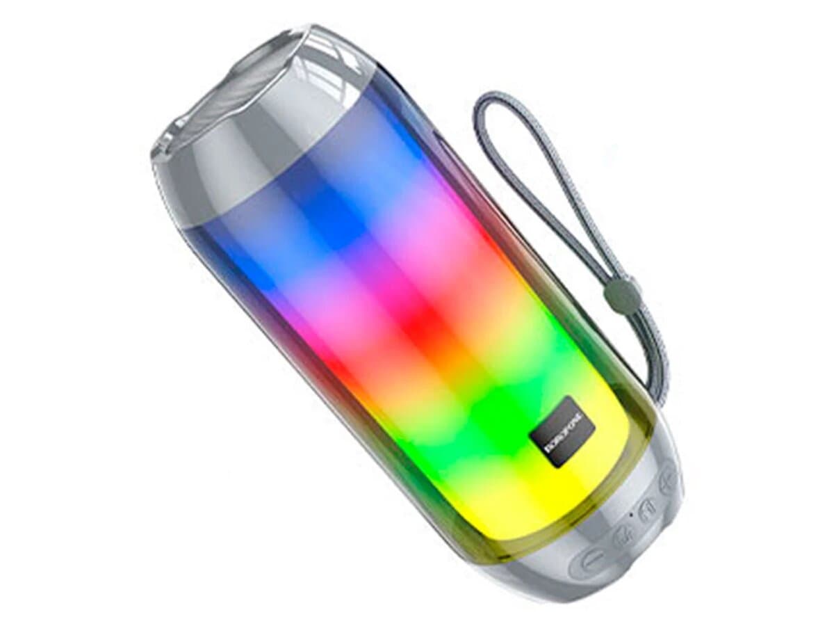 Беспроводная портативная колонка BOROFONE BR25 Crazy sound colorful luminous 10W BT5.3 speaker 1200mAh Gray