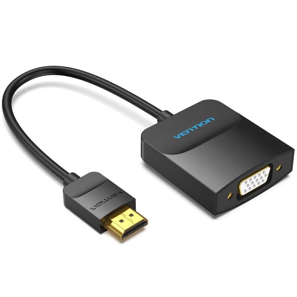 Перехідник Vention HDMI M to VGA F 1080P 60Hz 3.5мм Audio кабель 0.15м Black (42154)