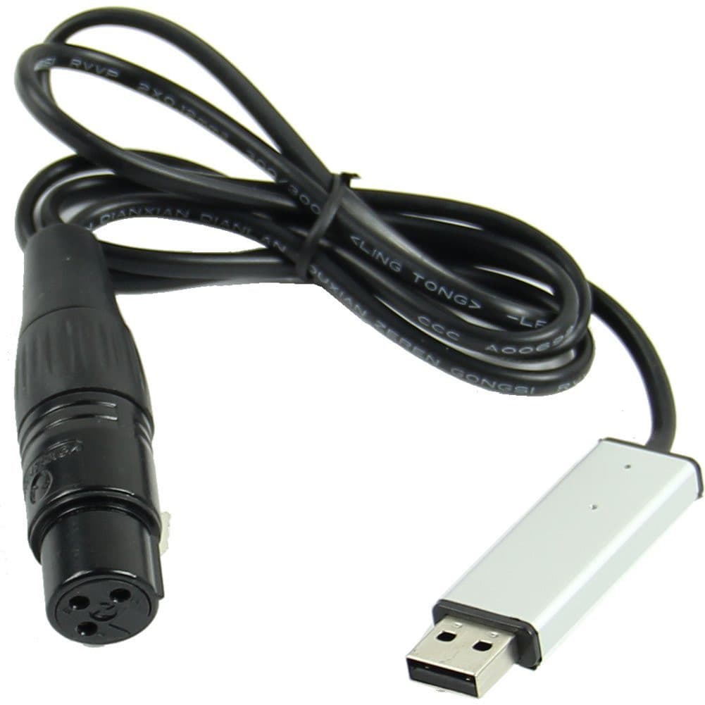 Кабель перехідник USB to DMX 3-pin XLR мама DMX512 контролер 1м Black (285228)