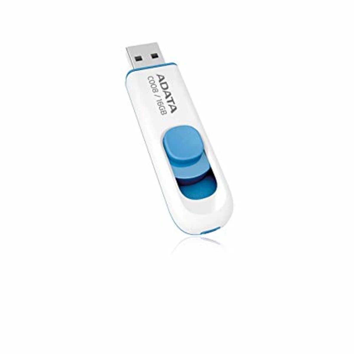 Флеш пам'ять флешка Flash A-DATA C008 16Gb USB 2.0 White-Blue (AC008-16G-RWE)