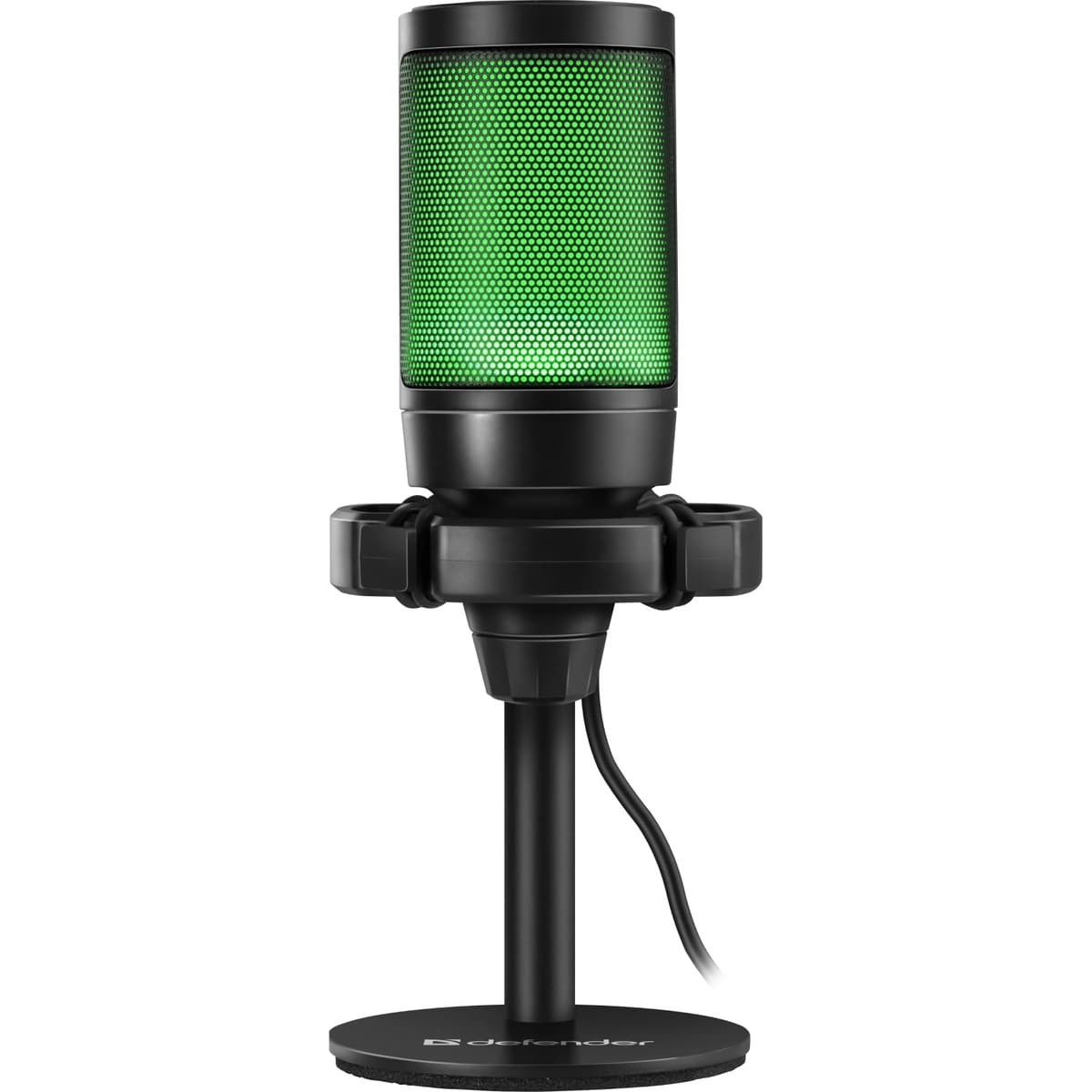 Игровой настольный стриминговый микрофон Defender Impulse GMC 600 USB RGB 1.8м Black (64660)