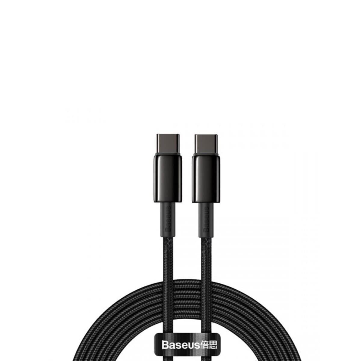 Кабель Baseus Tungsten Gold Fast Charging Data Cable Type-C to Type-C 100W 2m Black (CATWJ-A01)