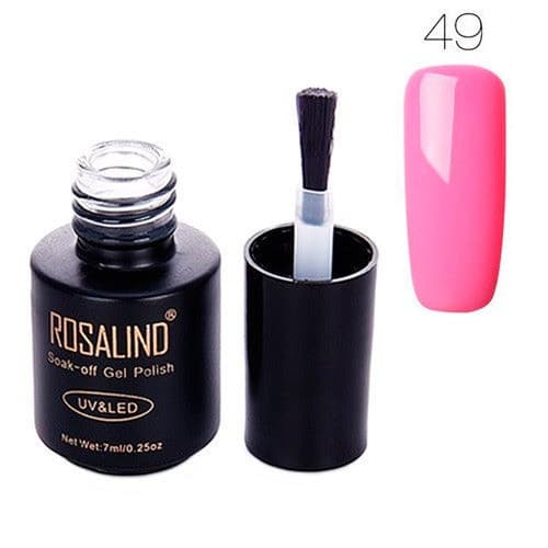 Гель-лак для нігтів манікюру Rosalind 7мл шелак для UV LED 49 Pink (313102)