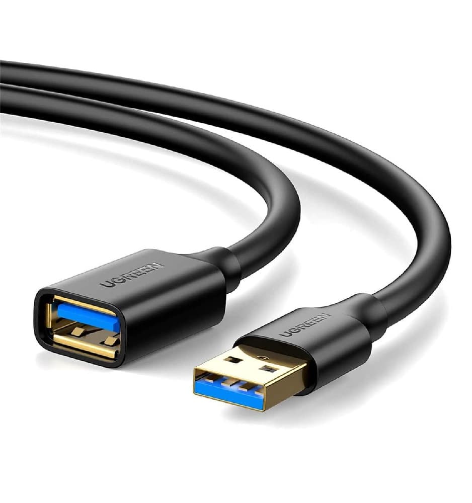 Кабель подовжувач UGREEN US129 USB M на USB F 3.0 Extension Male Cable 1m Black (UGR-10368)