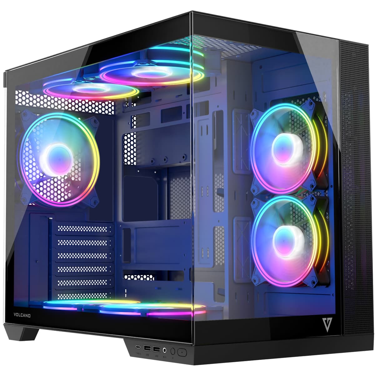 Корпус для комп'ютера Modecom VOLCANO PANORAMA APEX ARGB 7F MIDI без БЖ ATX Grey (AT-PANORAMA-7F-ARGB-10-00)