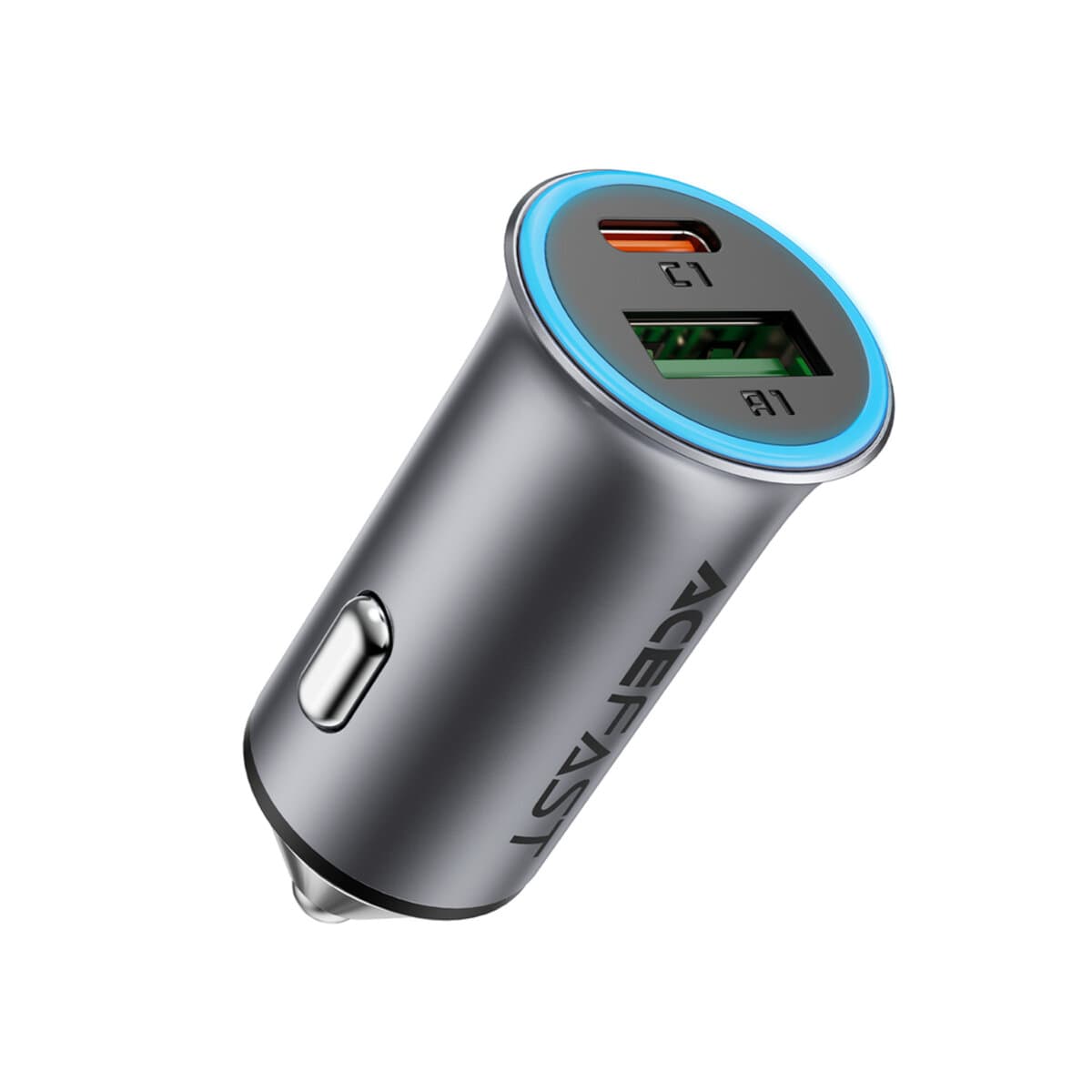 Автомобільний зарядний пристрій ACEFAST B16 95W USB+Type-C car charger Metal Grey