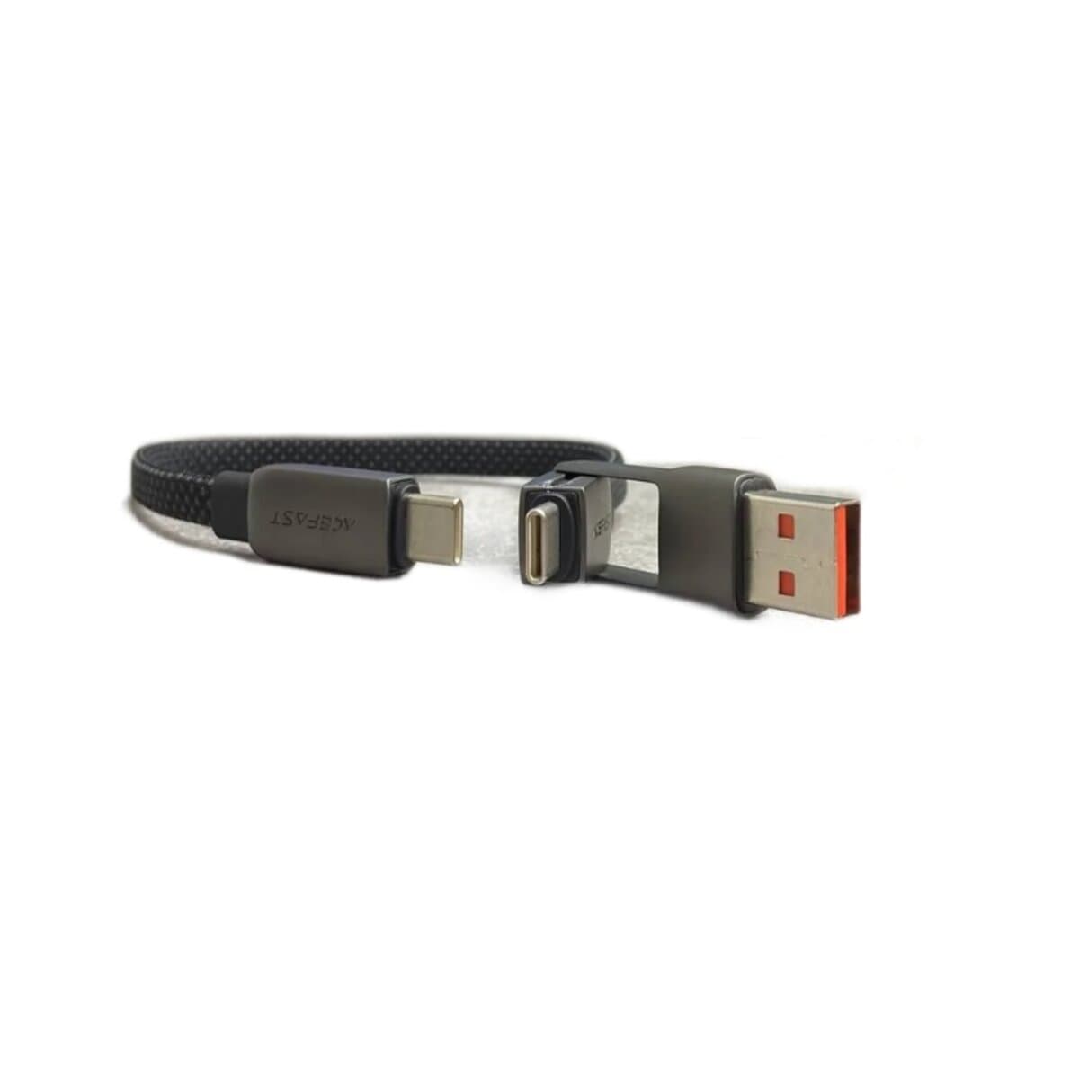 Кабель ACEFAST C13-05 USB+Type-C to Type-C 3A 0.2m nylon zinc connectors Black