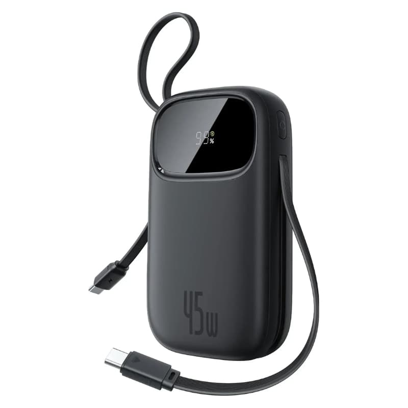 Powerbank павербанк УМБ Baseus EnerFill FC31 Qpow 3 Digital Display with USB-C+iP Cables 20000mAh 45W Black (E0028D00)