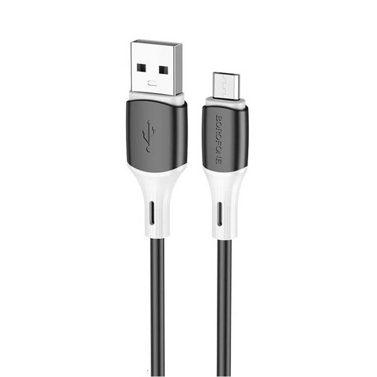 Кабель BOROFONE BX79 USB to MicroUSB 2.4A 1m silicone connectors Black (BX79MB)